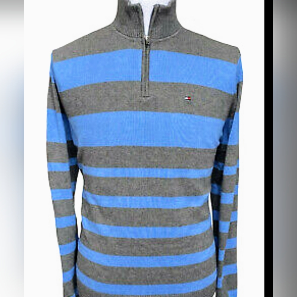 Men's TOMMY HILFIGER Border Pattern 1/2 Zip Sweater